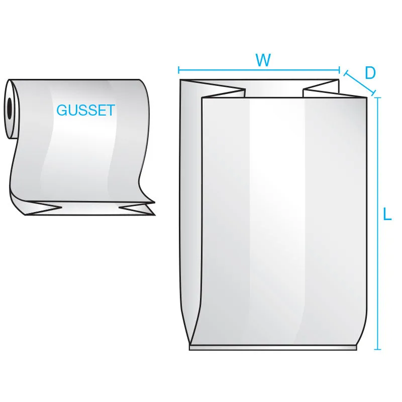 10" x 8" x 24" x 1 mil Clear Eco-Manufactured Plastic Side-Gusseted Bags (Roll of 1,000)