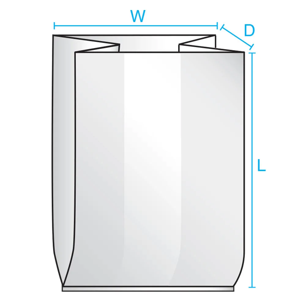 24" x 20" x 48" x 1.5 mil Clear Eco-Manufactured Plastic Side-Gusseted Bags (Case of 200)
