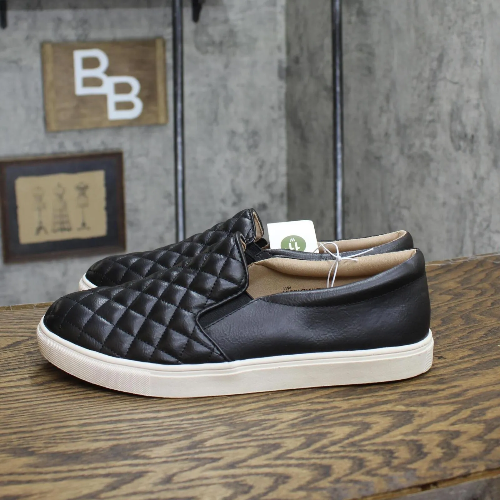 A New Day Women's Reese Wide Width Sneakers with Memory Foam Insole Black 11W