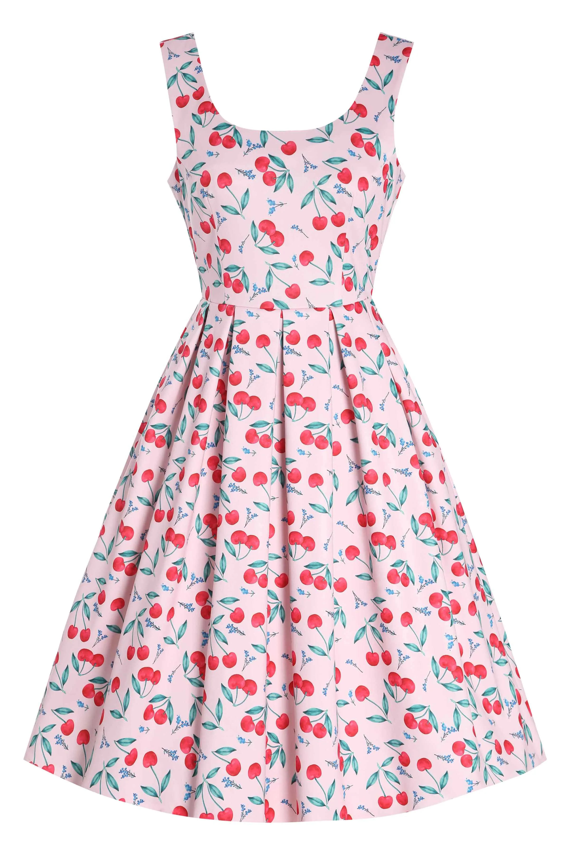 Amanda Pink Cherry Flared Dress