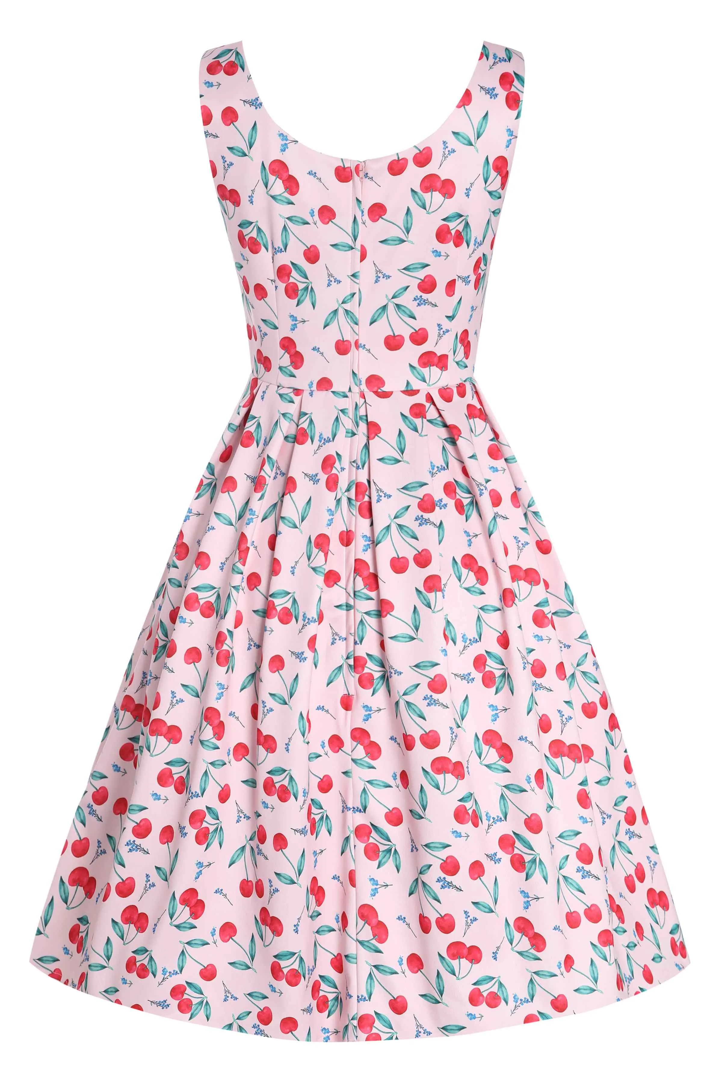 Amanda Pink Cherry Flared Dress