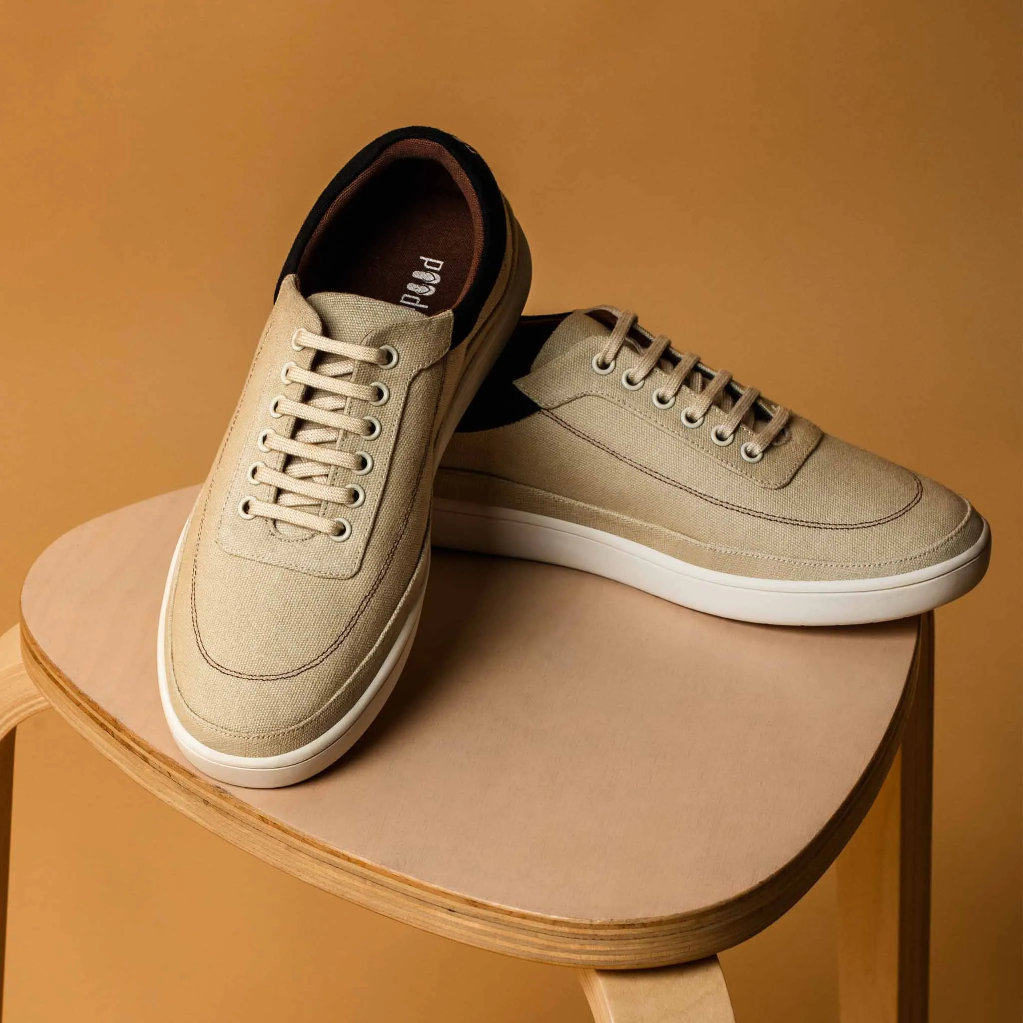 Beige Sneakers | Simple and Sturdy | Comfy Heel Support | Water Resistant