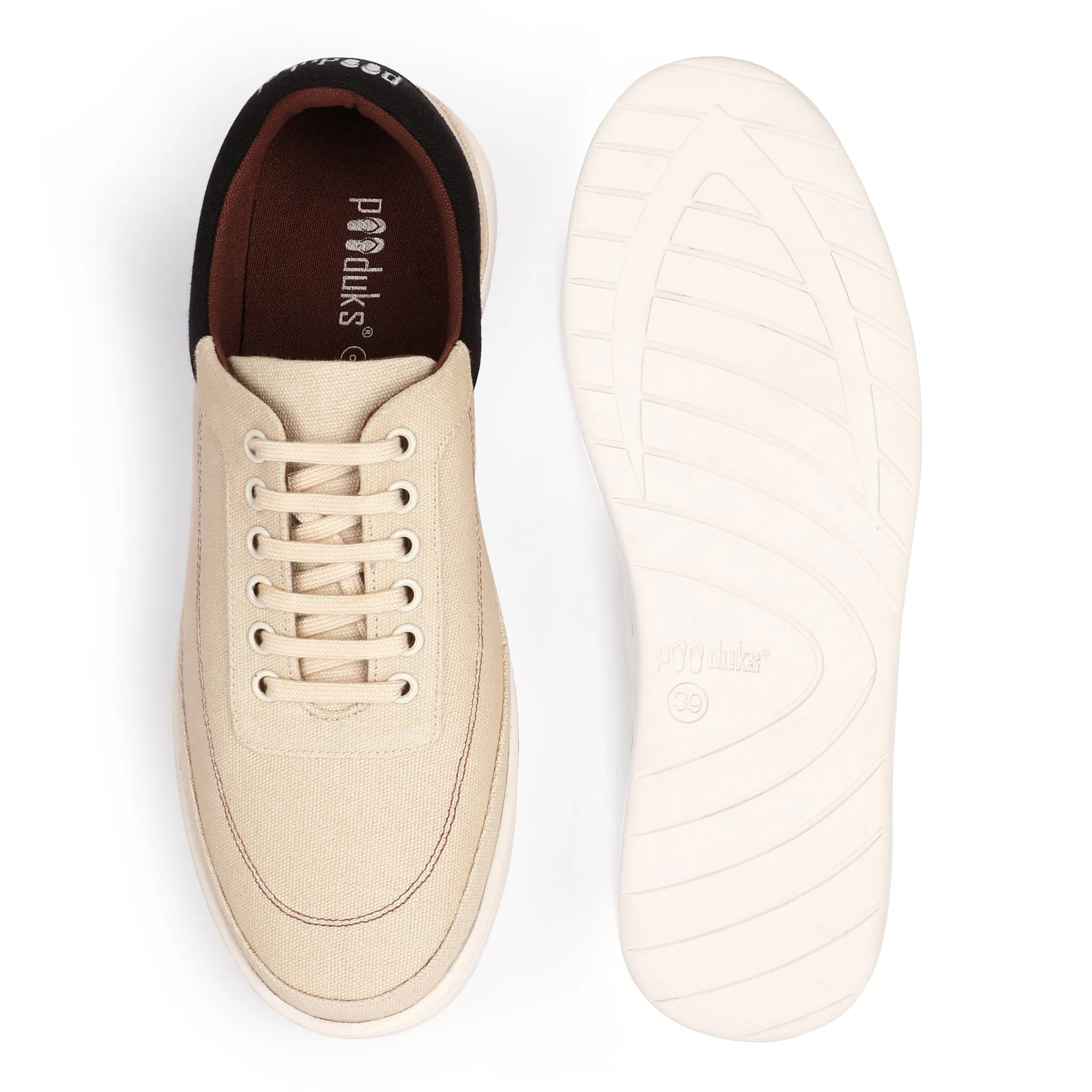 Beige Sneakers | Simple and Sturdy | Comfy Heel Support | Water Resistant
