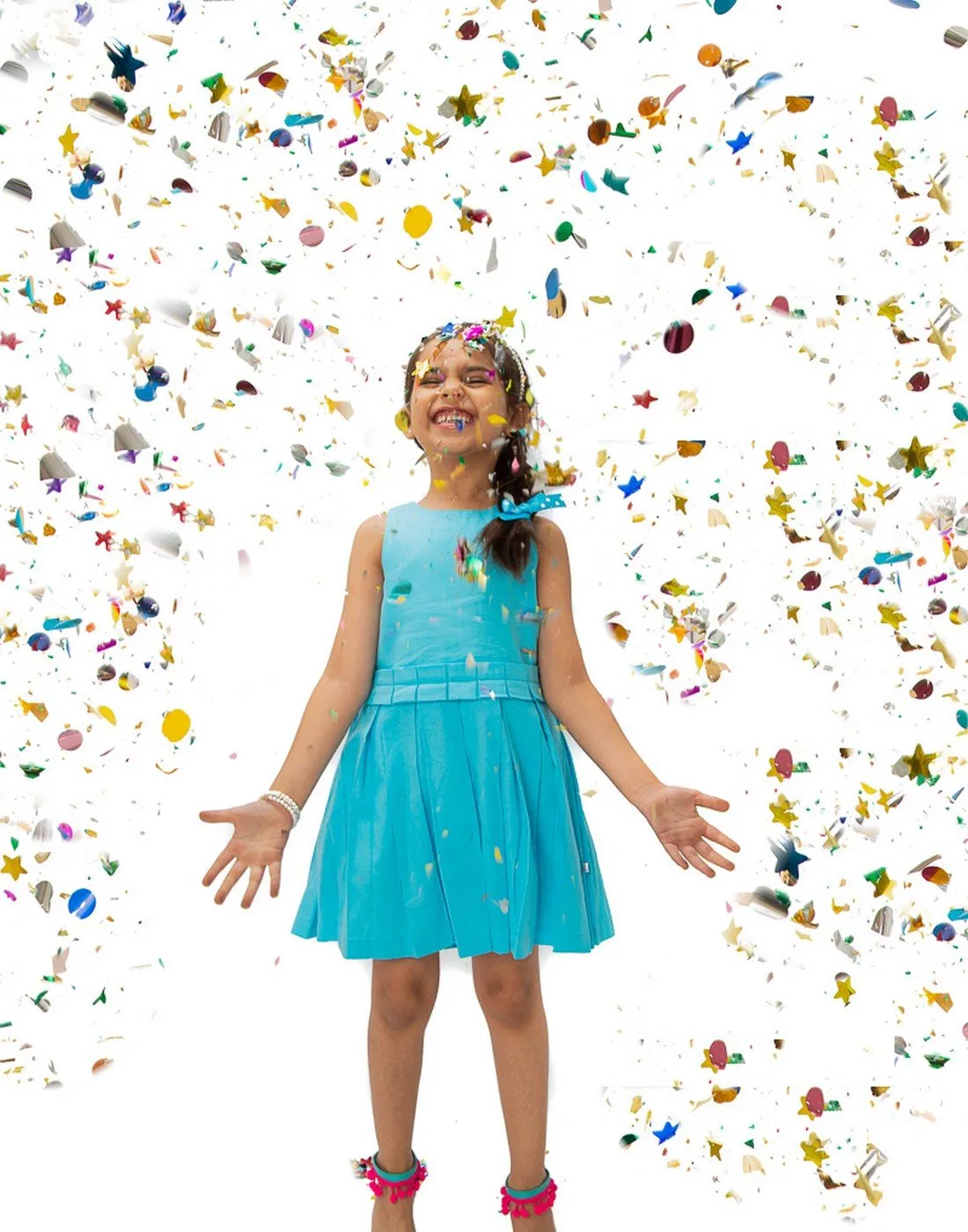 Blue Dobby Dress