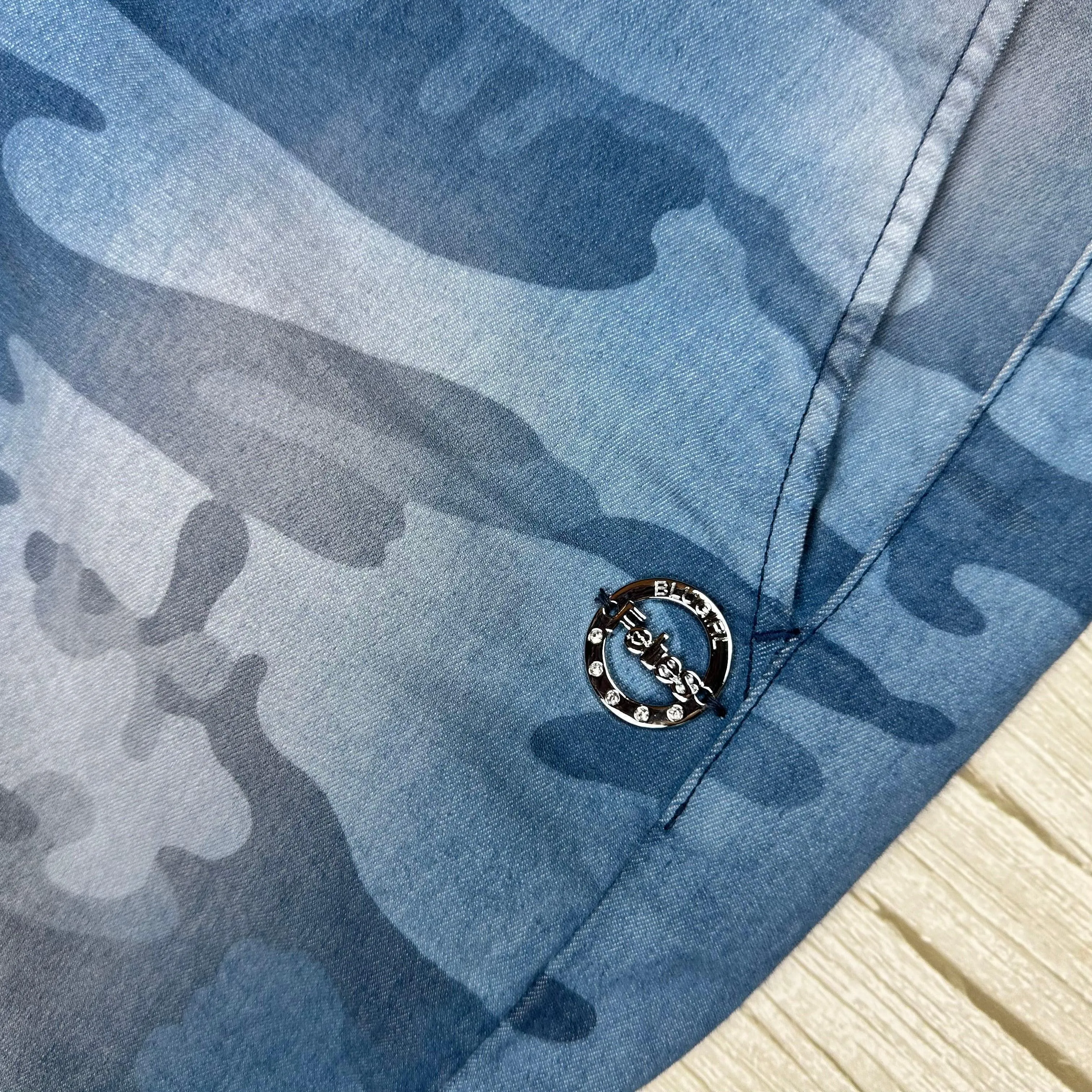 Blugirl Folies Blue Camouflage Print Capri Pants -Size 32