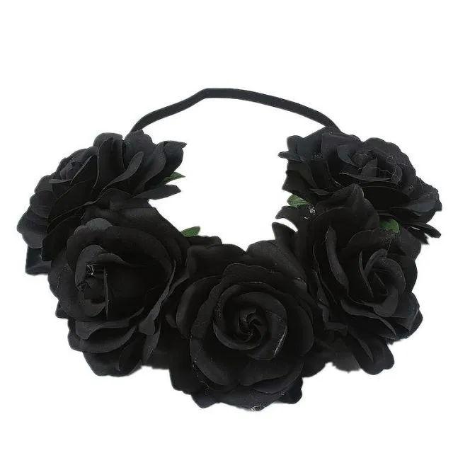 Bohemian Romance Rose Headband-Bride or Bridesmaids Hair Wreath