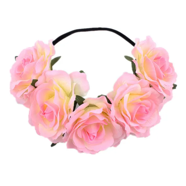 Bohemian Romance Rose Headband-Bride or Bridesmaids Hair Wreath