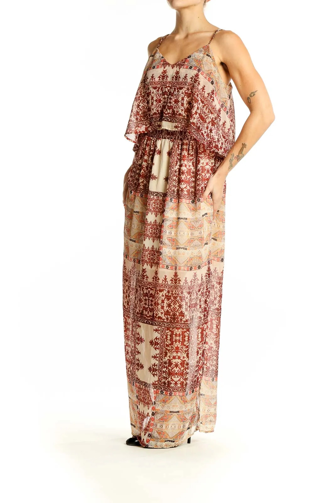 Burgundy Floral Maxi Dress