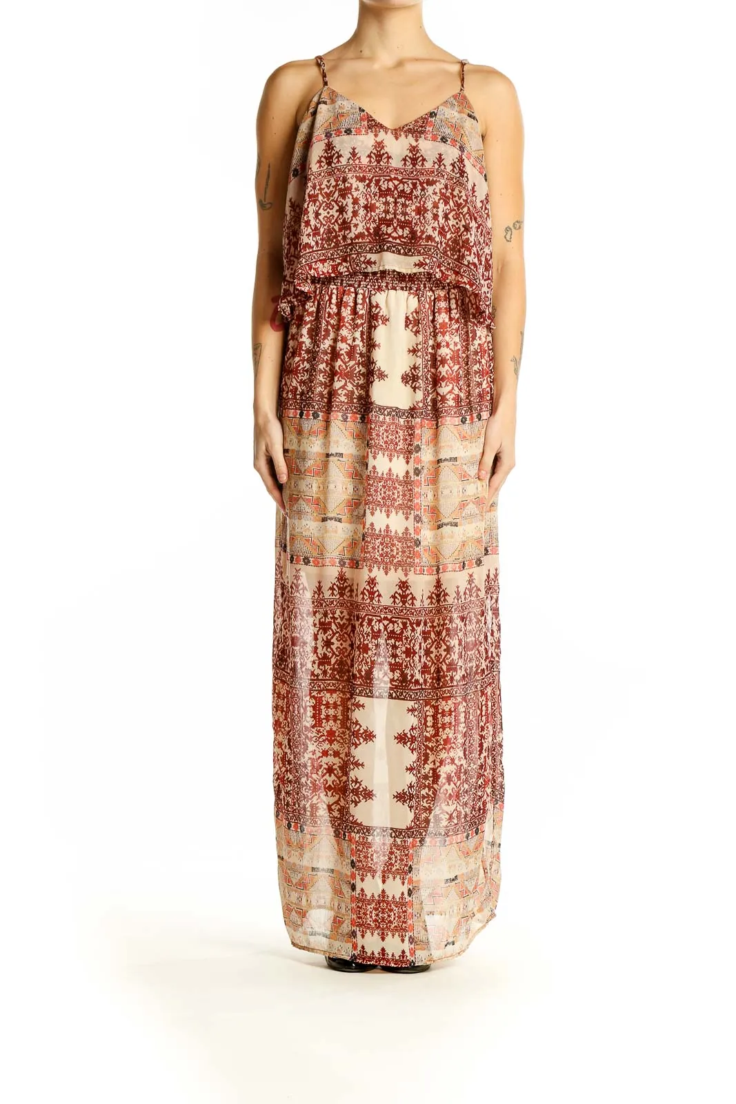 Burgundy Floral Maxi Dress