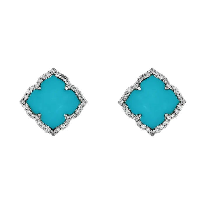 Capri Small Flower Turquoise Earrings