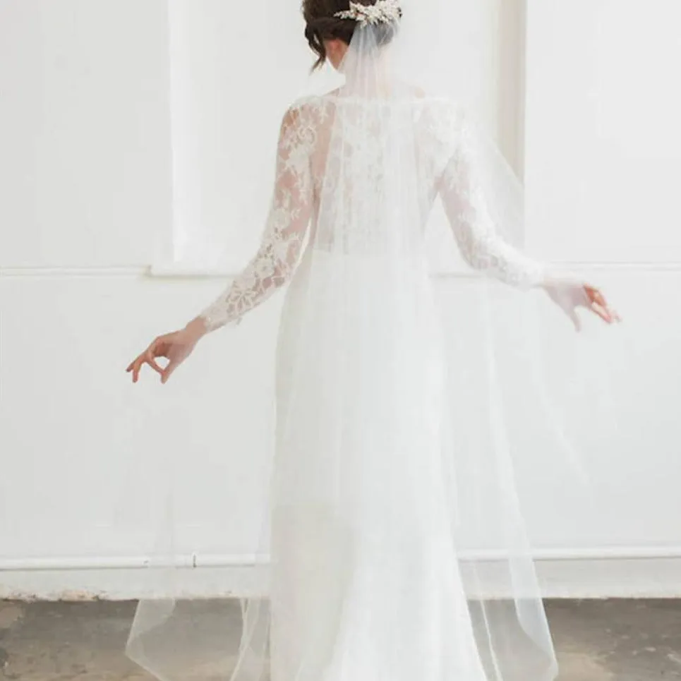Chapel Length Raw Edge Veil