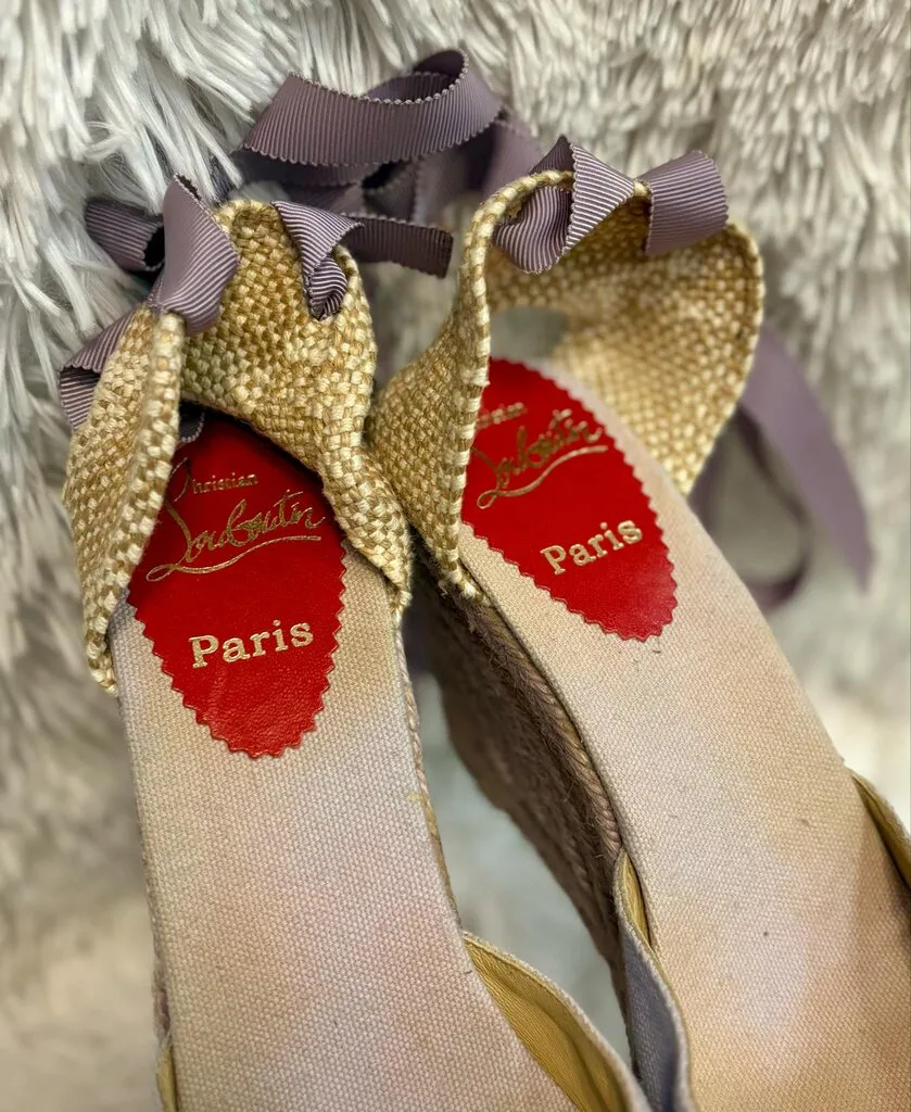Christian Louboutin Canvas Wrap Espadrilles - Size 40