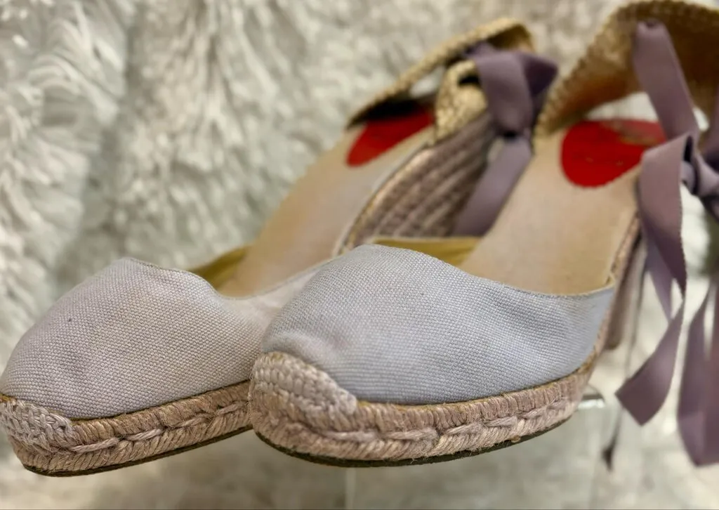 Christian Louboutin Canvas Wrap Espadrilles - Size 40