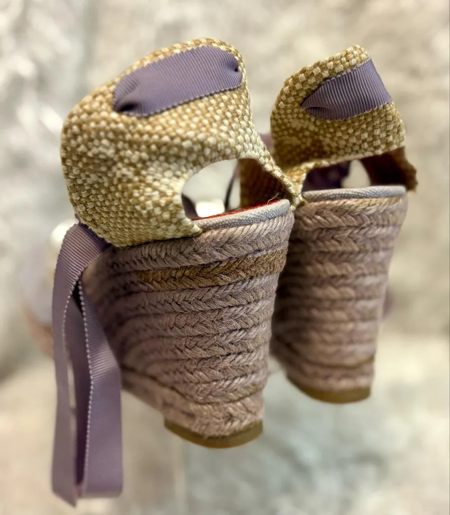 Christian Louboutin Canvas Wrap Espadrilles - Size 40