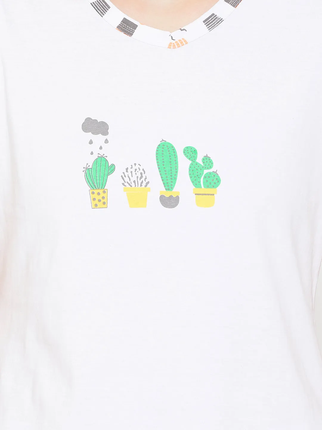 Cool Cactus Top & Capri Set In White