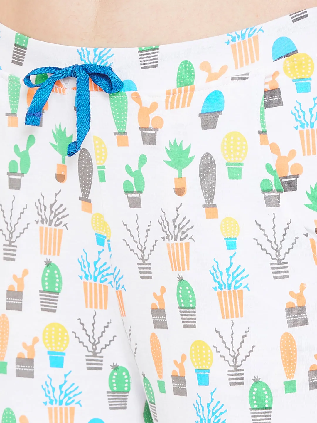 Cool Cactus Top & Capri Set In White