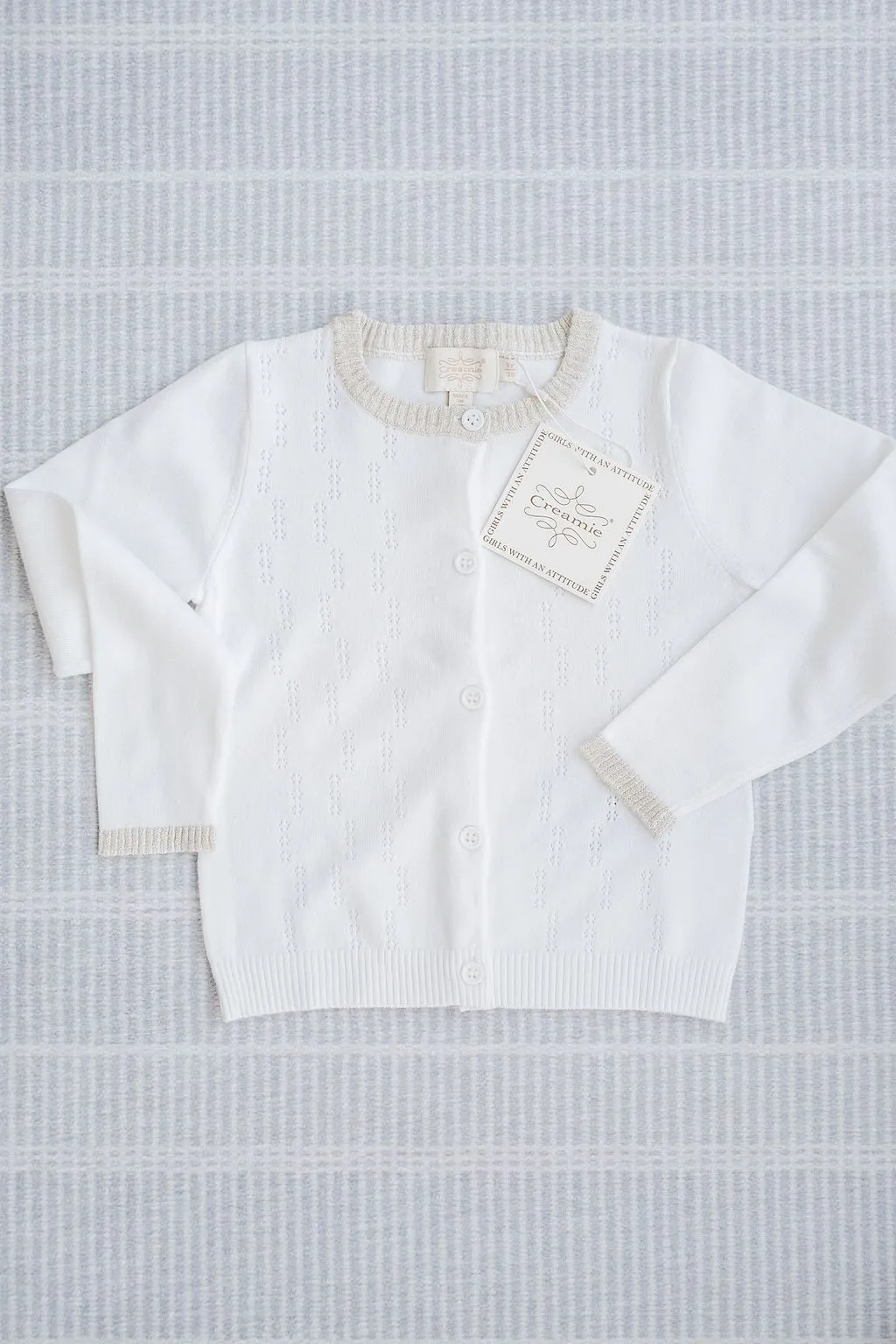 Creamie Girls Pointelle Cardigan   822883-1103   Ivory