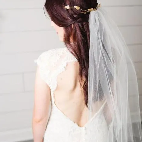 Elbow Length Raw Edge Veil