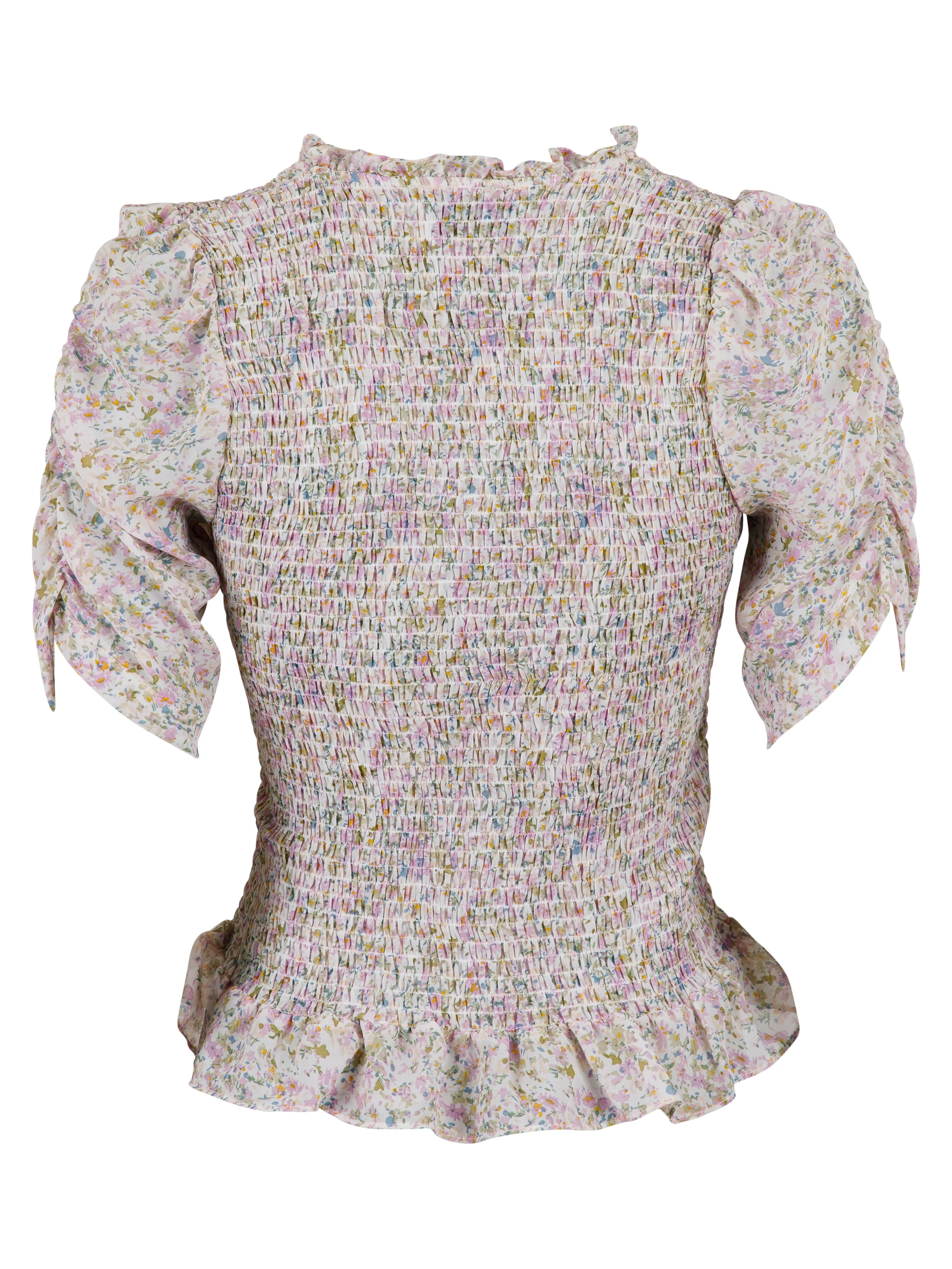 Fari Flowy Flower Blouse - Creme