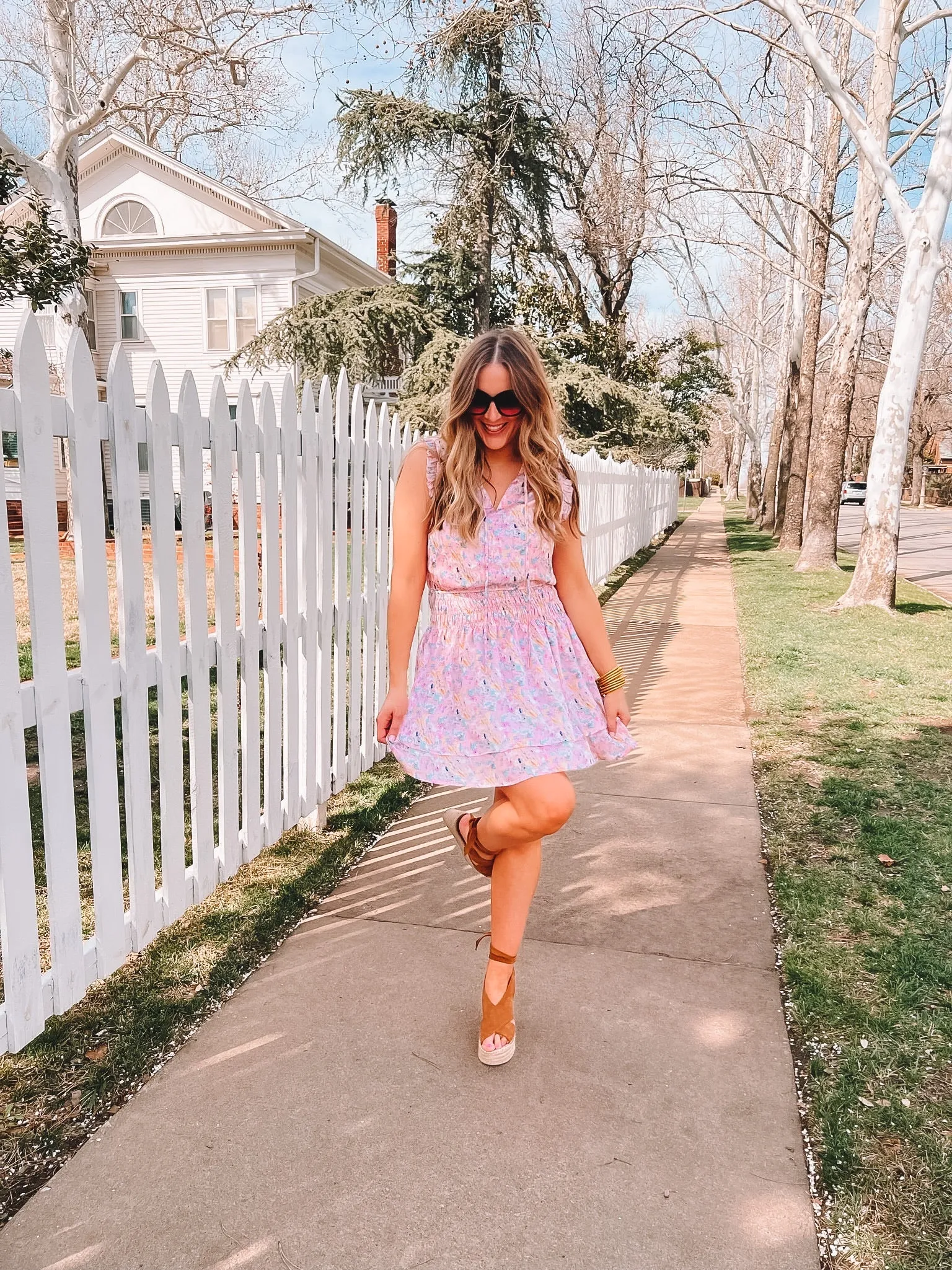 floral print satin mini dress - pink