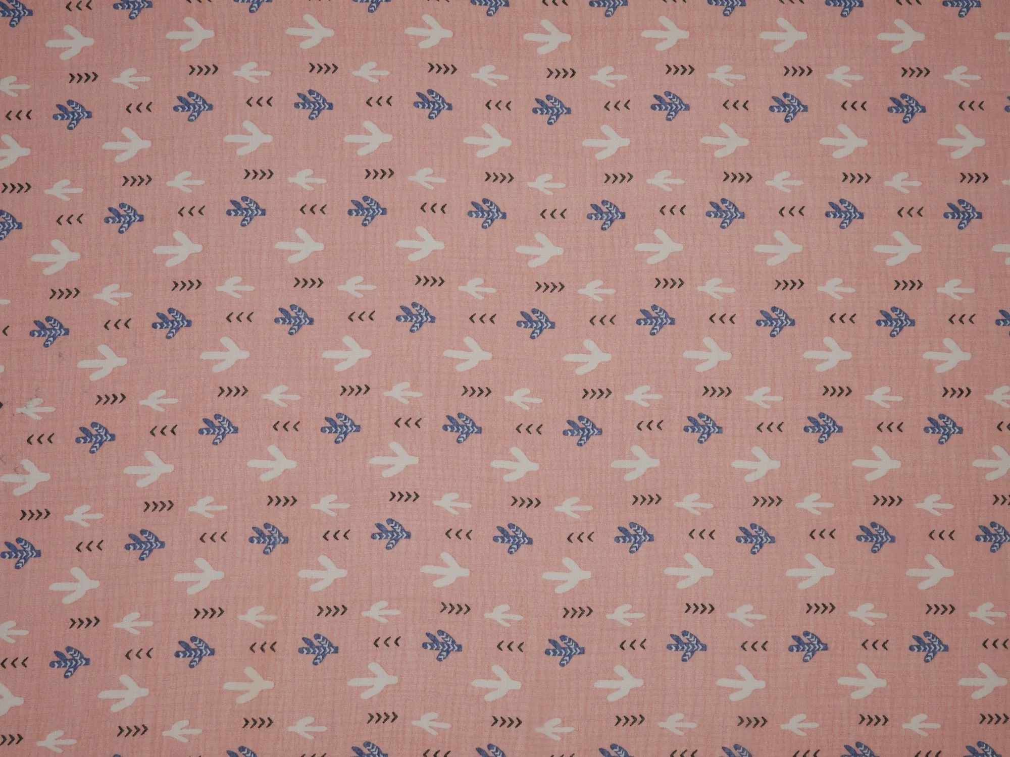 Gauze  fabric by the yard - Colorful coral teal paisley