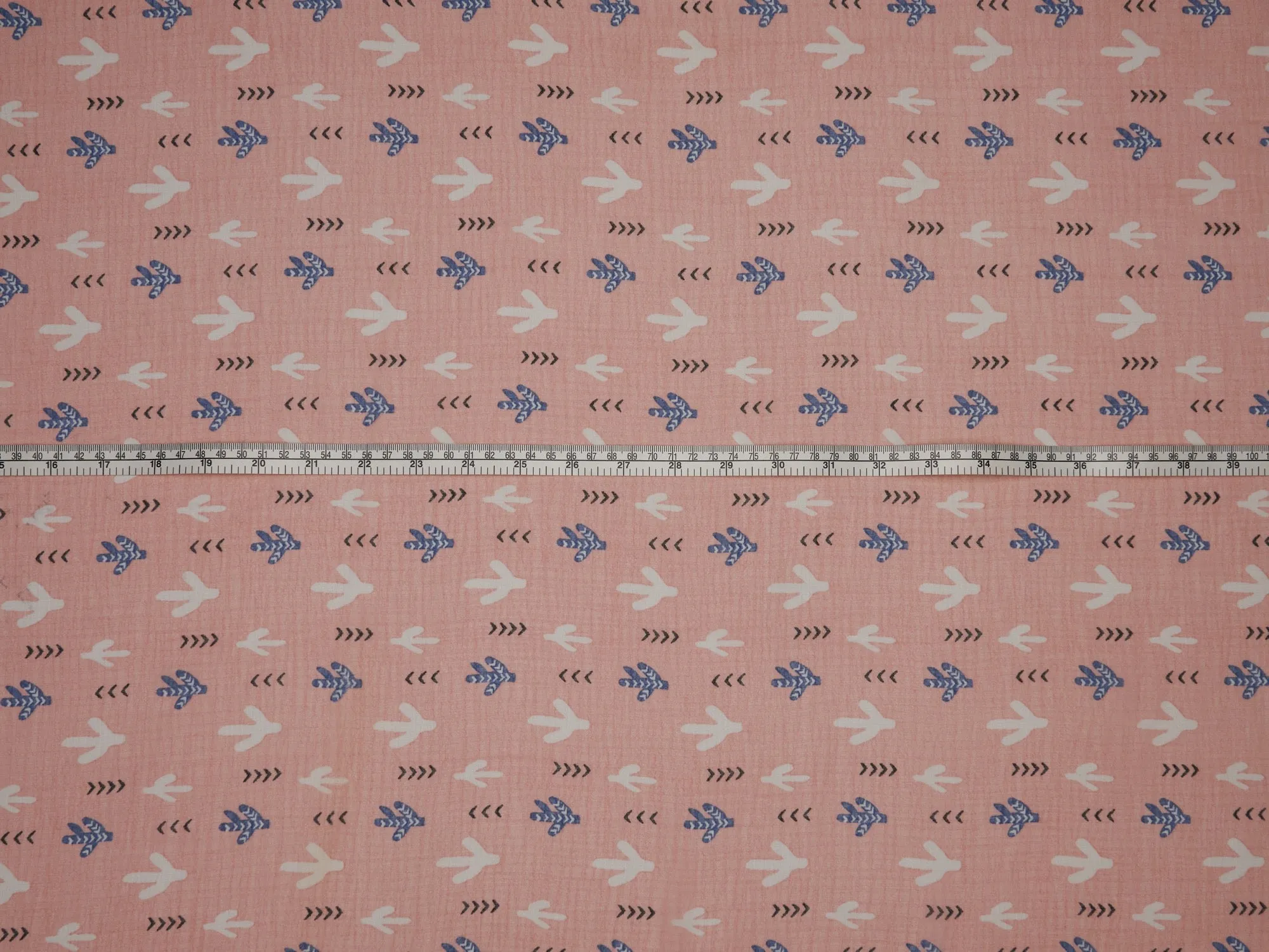 Gauze  fabric by the yard - Colorful coral teal paisley