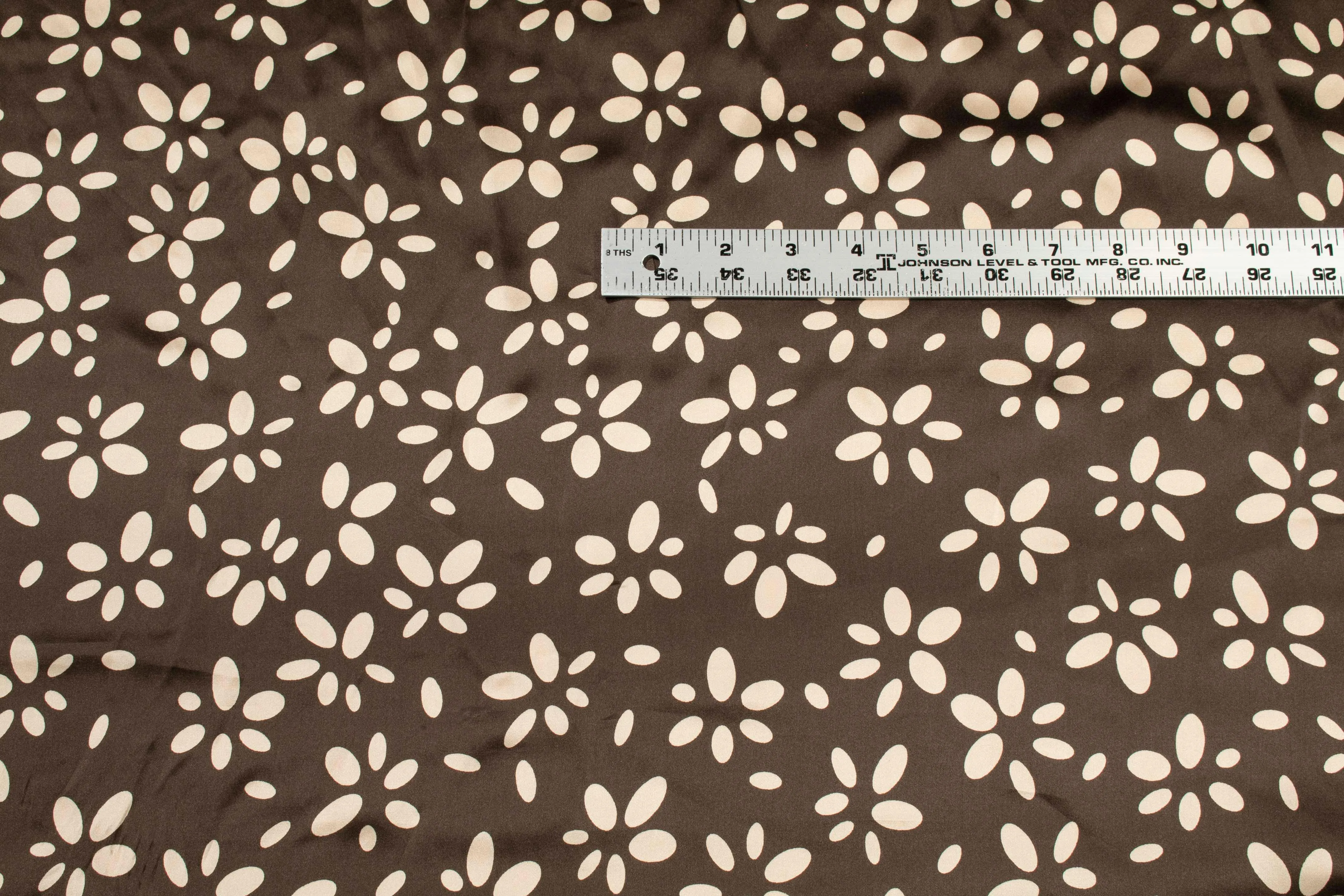 Gray and Taupe Floral Silk Charmeuse