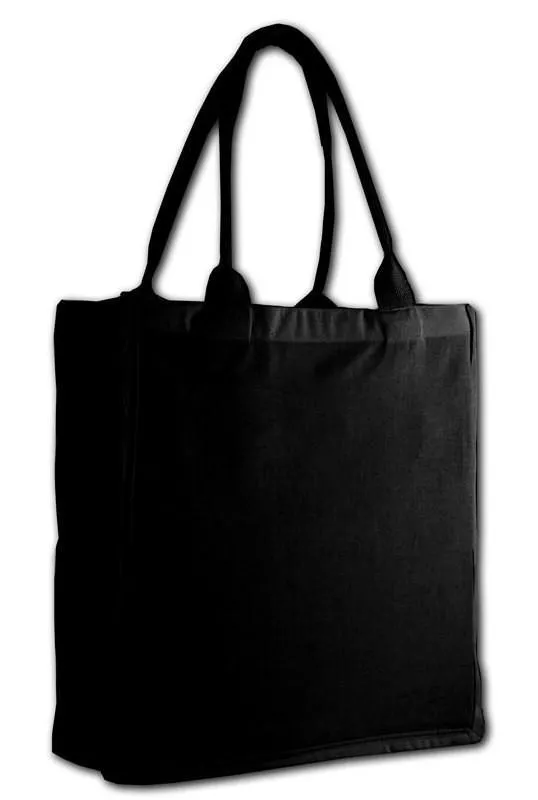 Grocery Shopper Canvas Tote Bags with Bottom Gusset, Large Size