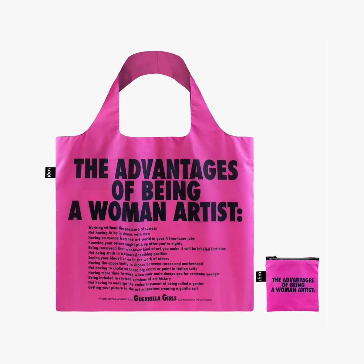 Guerilla Girls "Advantages of Being a Woman Artist" foldable tote