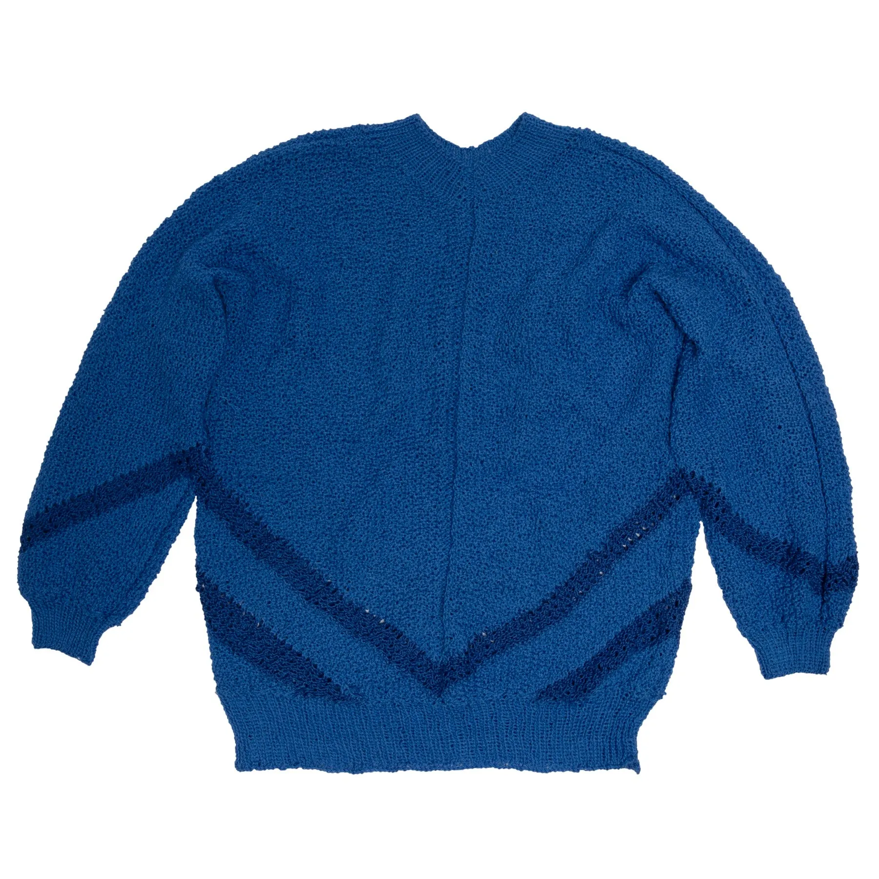 Intarsia Dropped Stitch Lace Knit Pullover Sweater