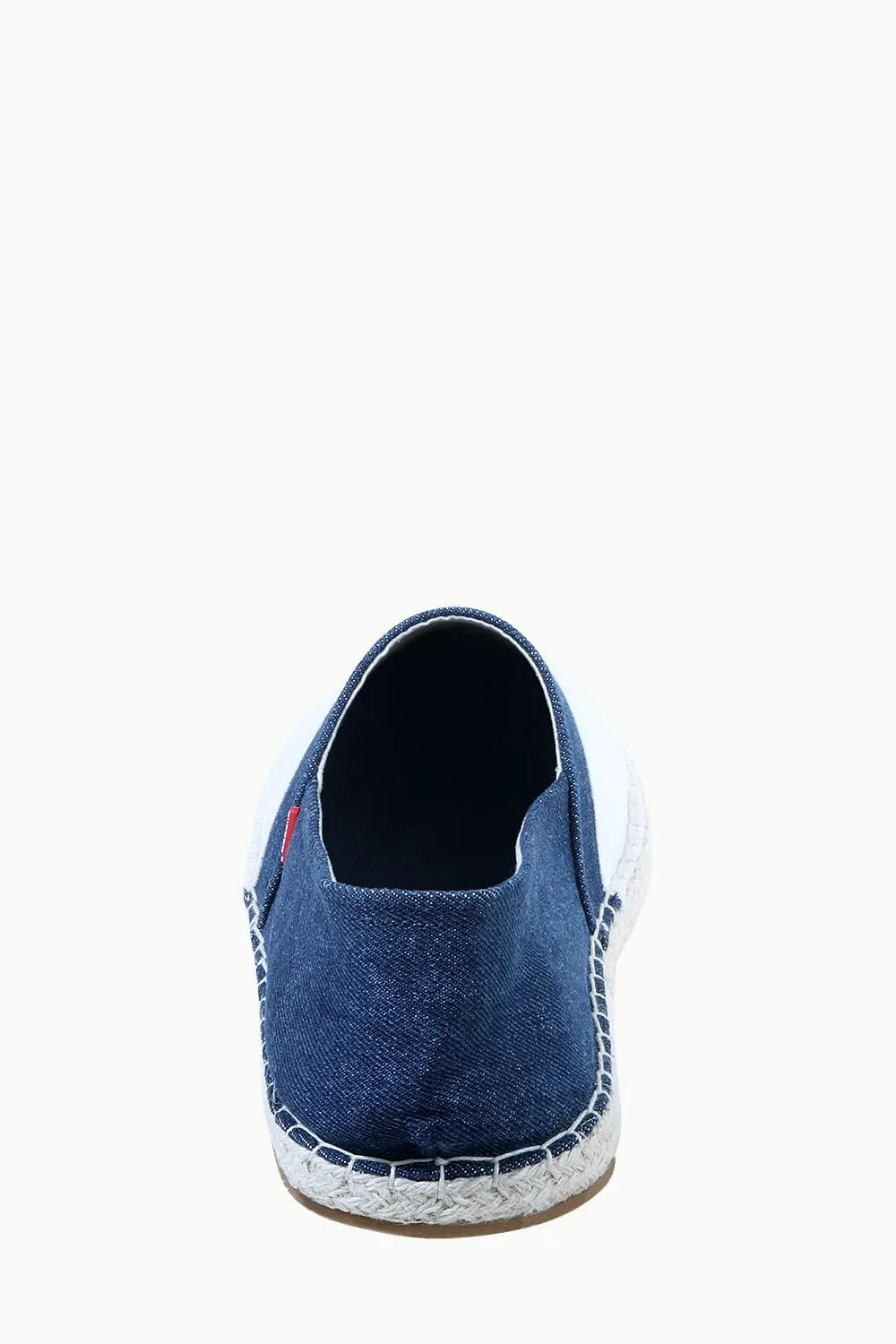 Mens White Cut N Sew Denim Espadrilles