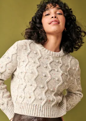 Pom pom sweater, natural speckle