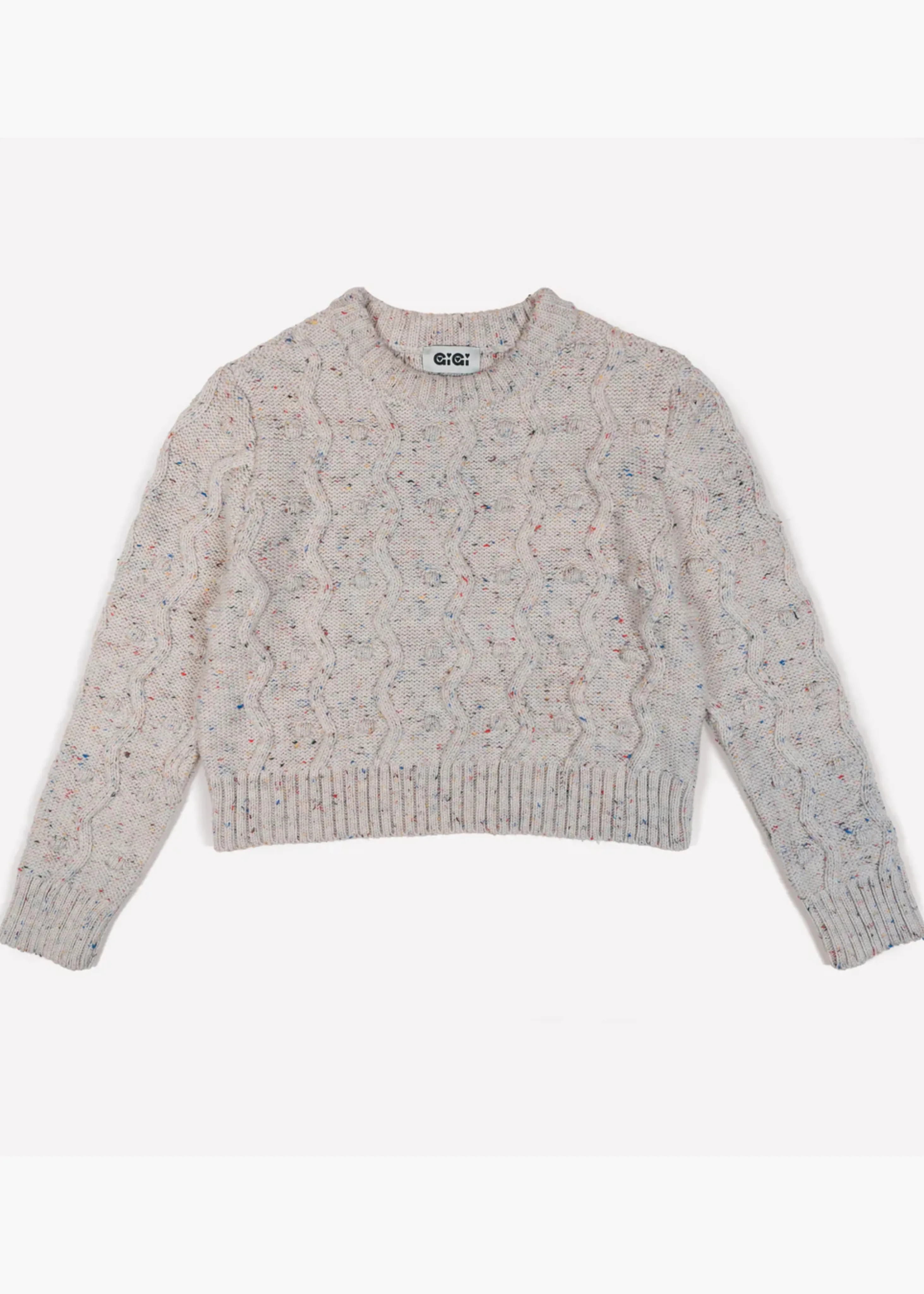 Pom pom sweater, natural speckle