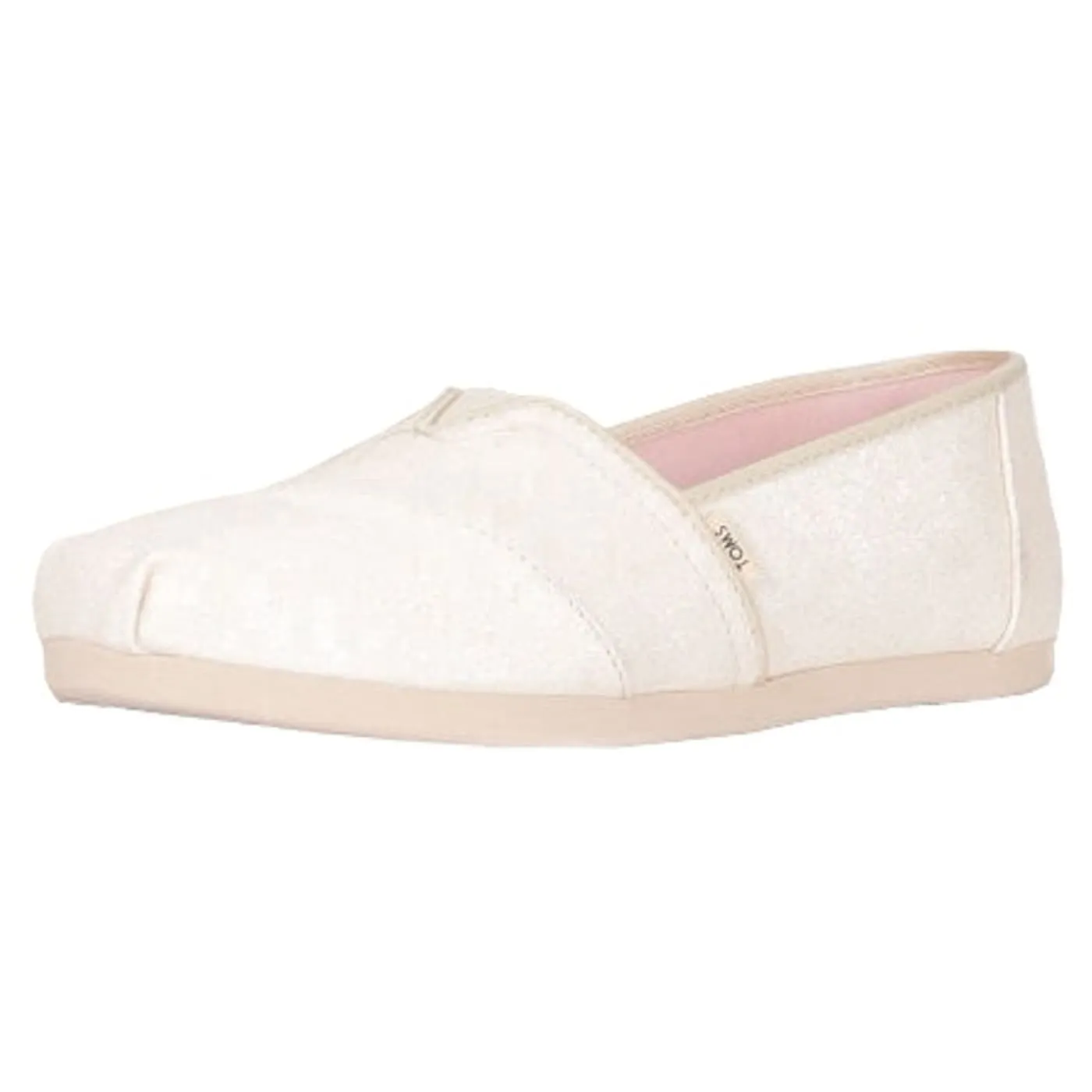 Toms Classic White Glitter Womens Canvas Espadrilles Shoes