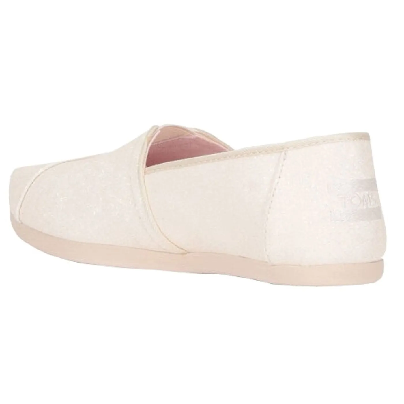 Toms Classic White Glitter Womens Canvas Espadrilles Shoes