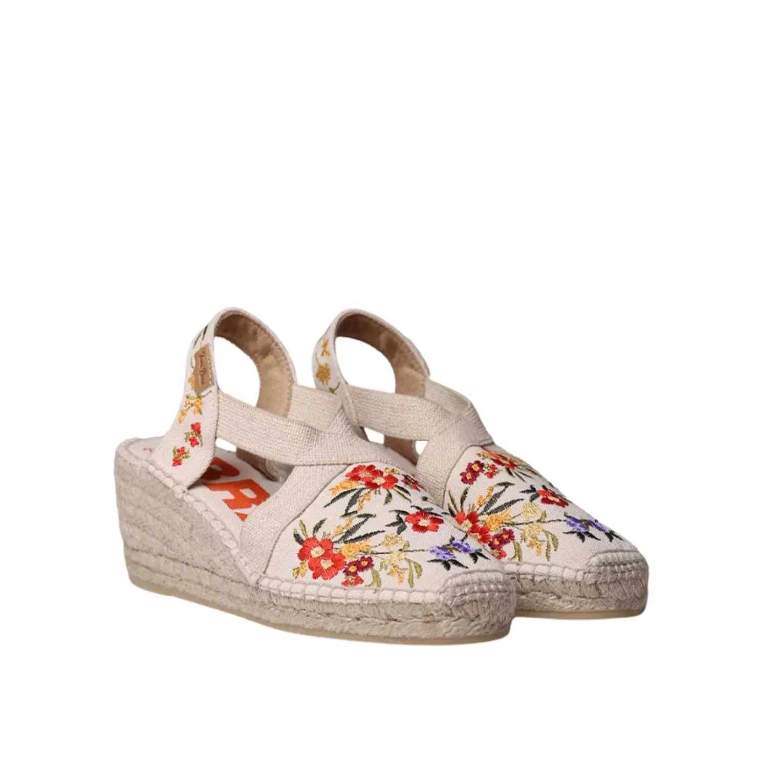 Vegan Multicolored Embroidery Wedges Espadrille For Women - Montjoi