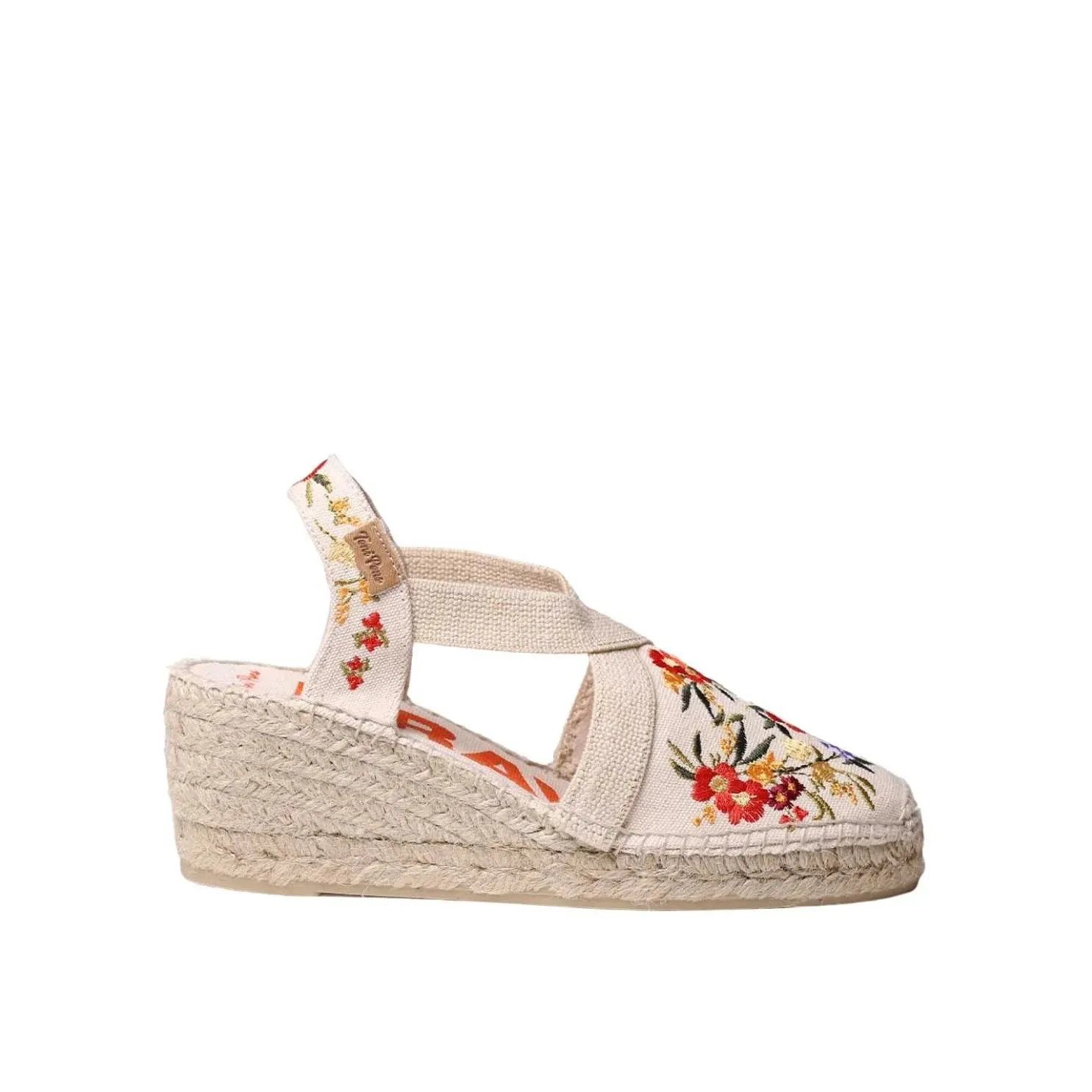Vegan Multicolored Embroidery Wedges Espadrille For Women - Montjoi