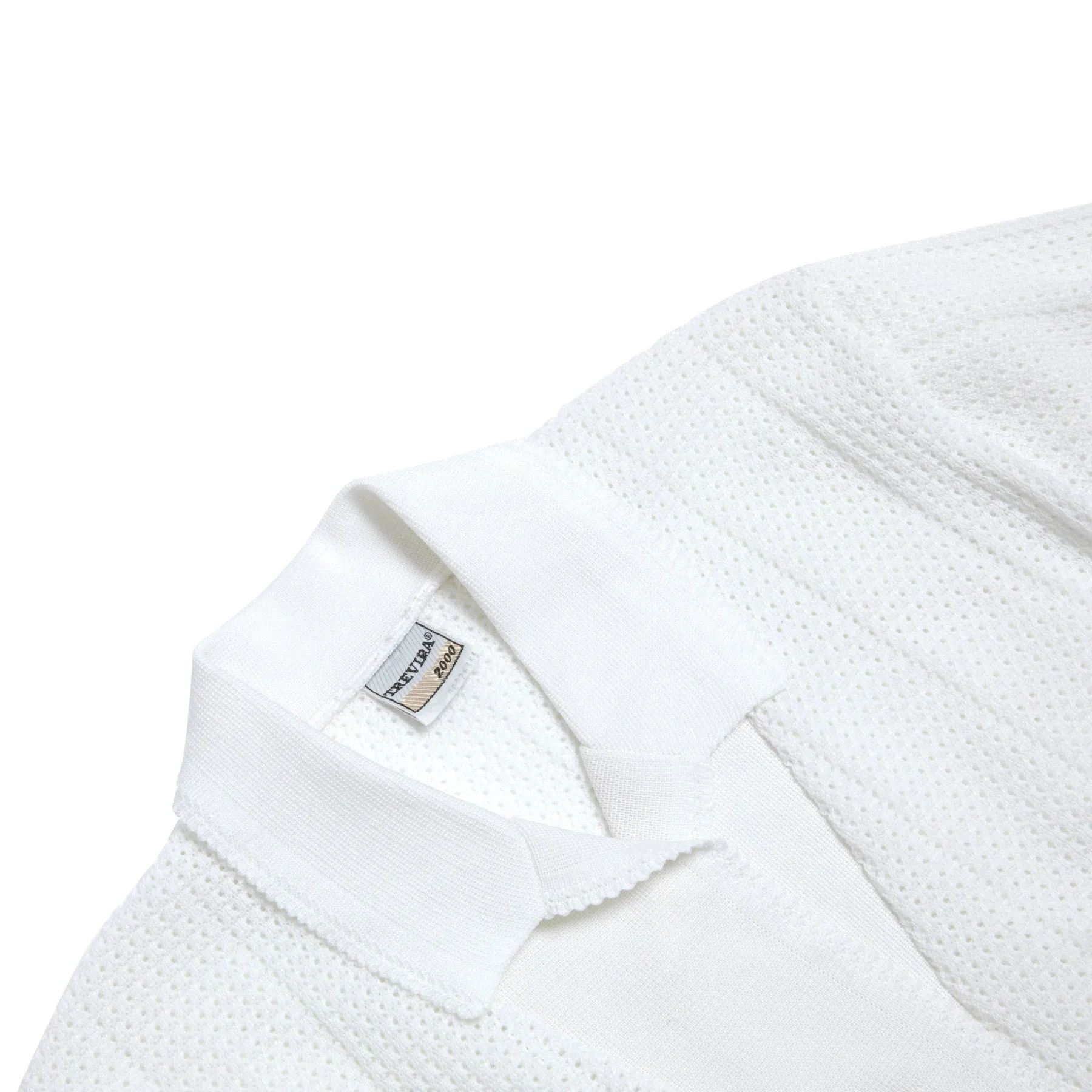 Waffle Knit Picot Collar Polo Shirt