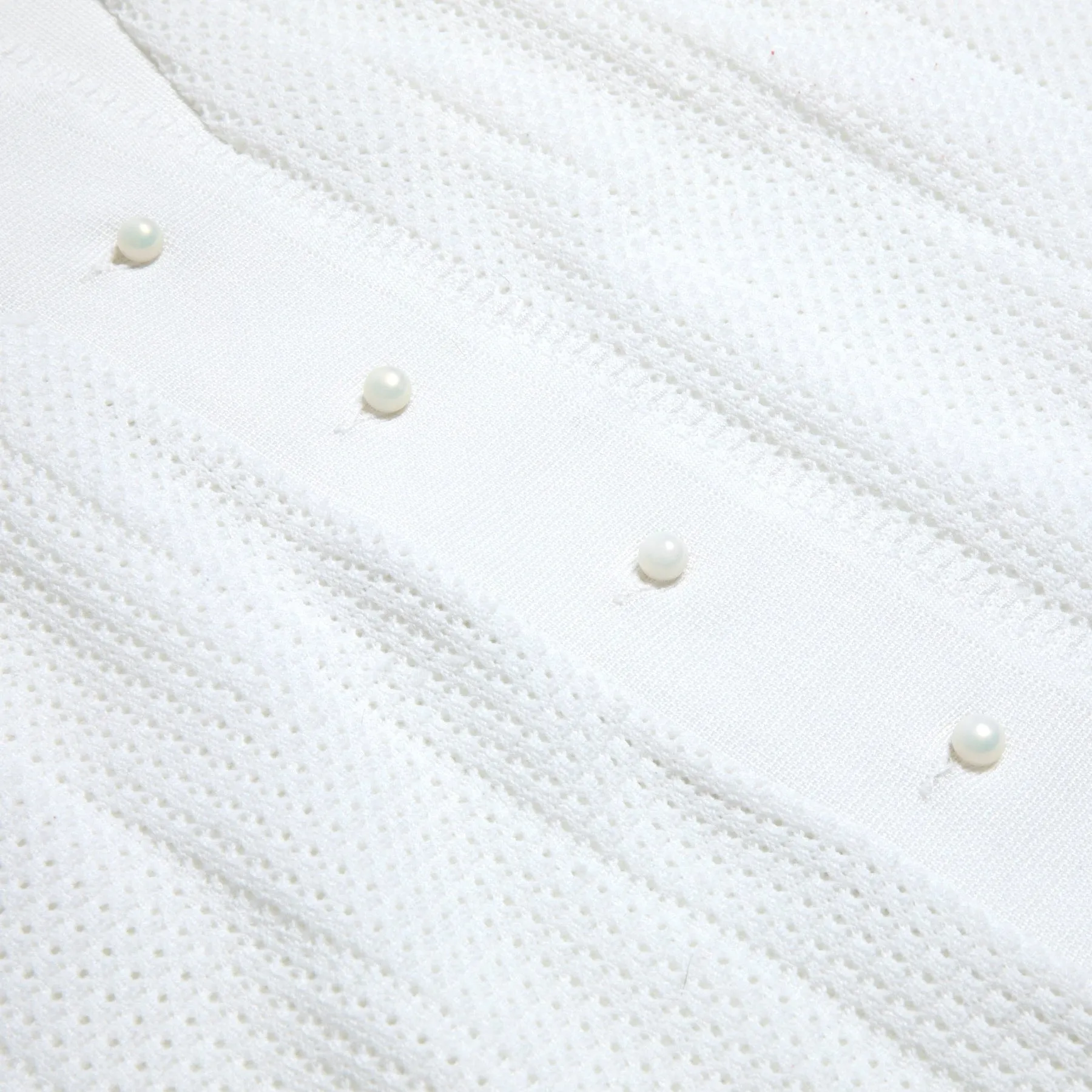 Waffle Knit Picot Collar Polo Shirt